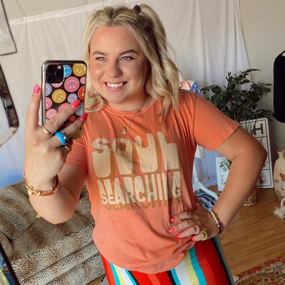 Soul Searching Orange Graphic Tee - Women